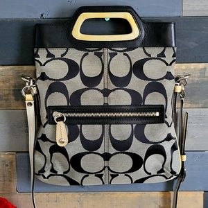 COACH Signature BONNIE Fold-Over Tote X-Body